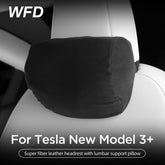 Super Fiber Leather Headrest With Lumbar Support Pillow For Tesla New Model 3+