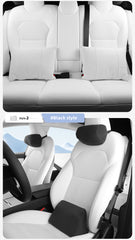 Super Fiber Leather Headrest With Lumbar Support Pillow For Tesla New Model 3+