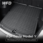 TPE Checkered Front And Rear Trunk Cushions For Tesla ModelY