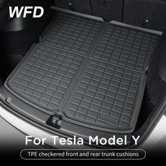 TPE Checkered Front And Rear Trunk Cushions For Tesla ModelY