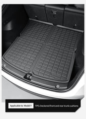 TPE Checkered Front And Rear Trunk Cushions For Tesla ModelY