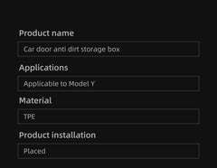 TPE Door Anti Dirt Storage box For Tesla New Model Y