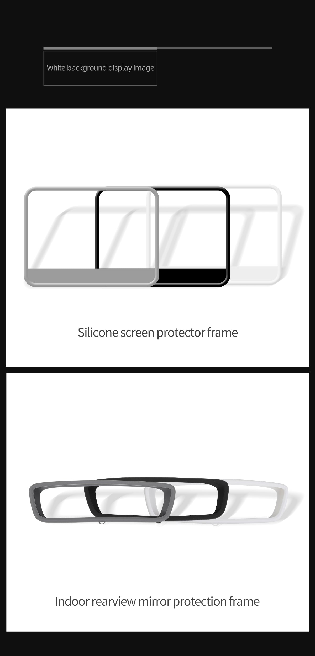 Silicone Screen Anti-collision Frame For Tesla Model Y/3