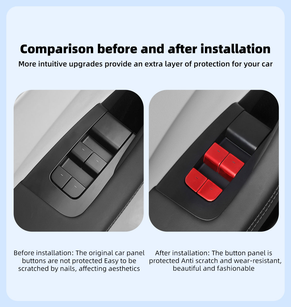 Thin car door button patch