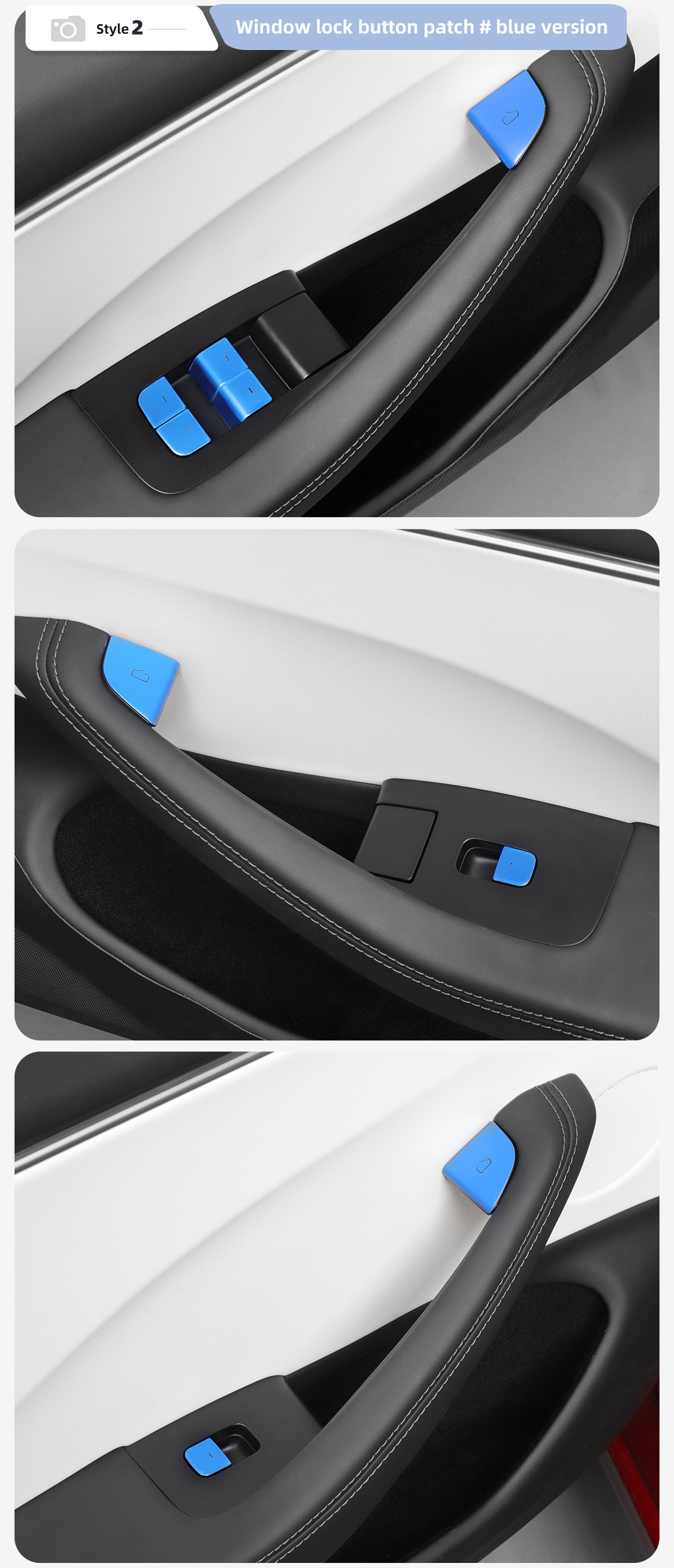 Thin Car Boor Button Patch For Tesla New Model 3+