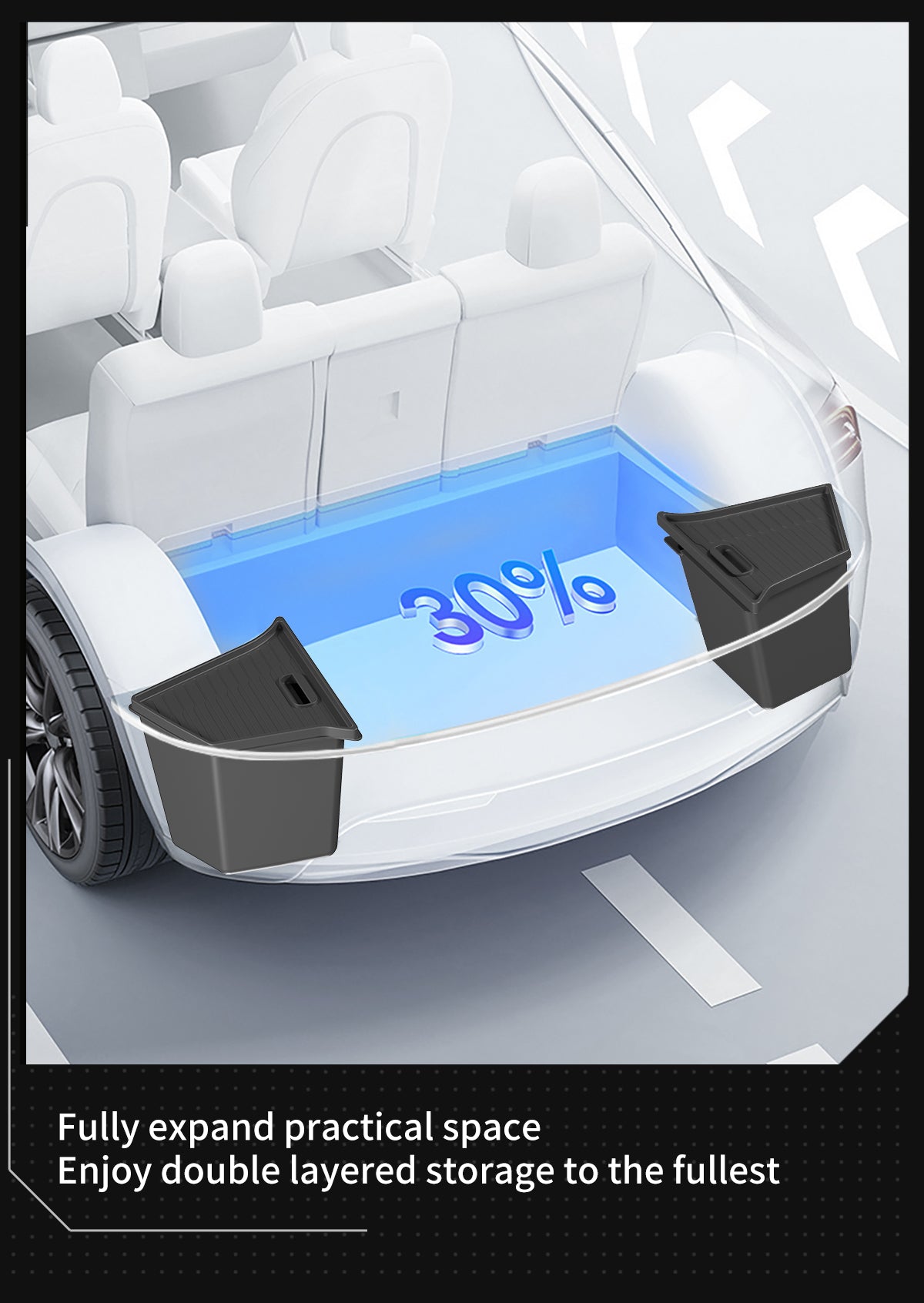 TPE Trunk Side Storage Bins For Tesla Model Y