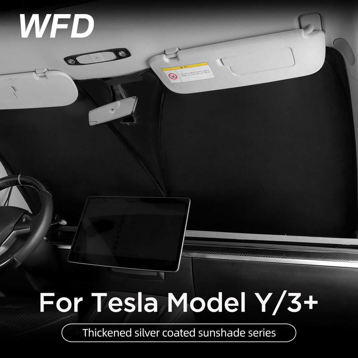 Thickened Silver Coated Sunshade Series For Tesla Model y/3+