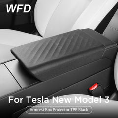 Armrest Box Protector TPE Black For Tesla New Model 3