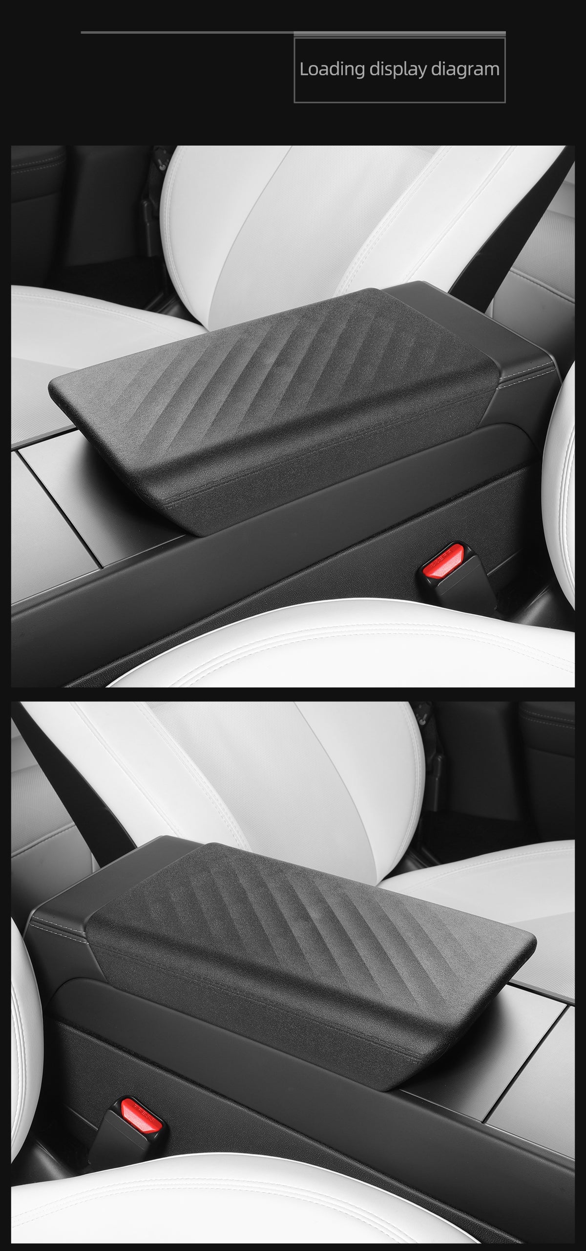 Armrest Box Protector TPE Black For Tesla New Model 3