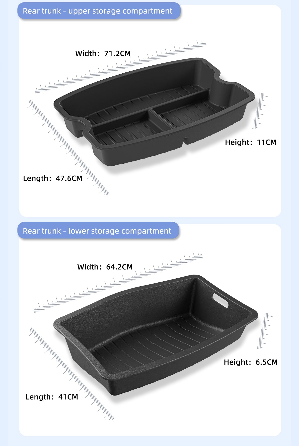 TPE Front And Rear Trunk Storage Boxes For Tesla New Model 3+