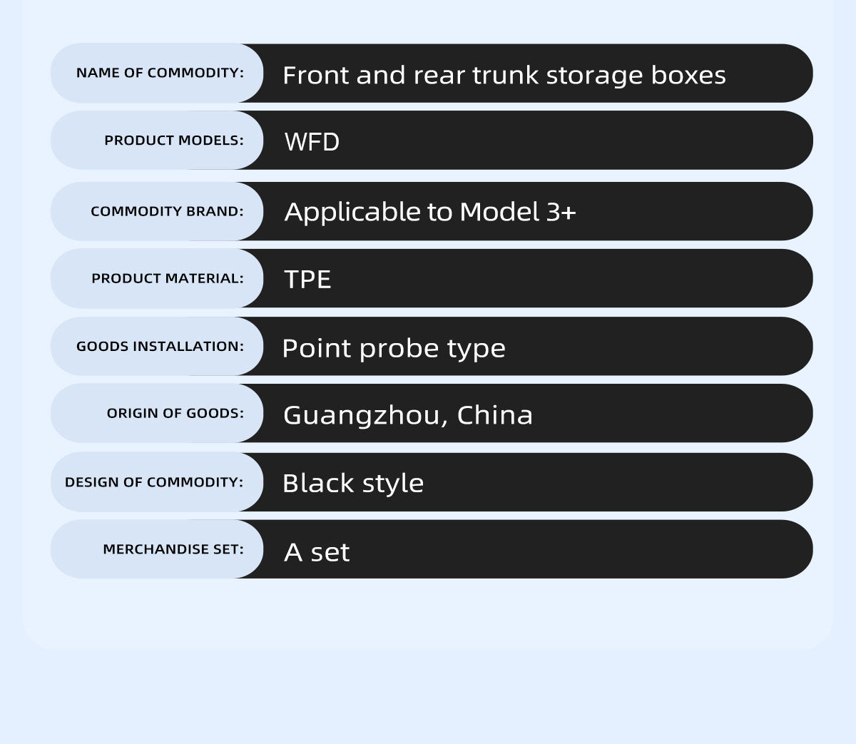 TPE Front And Rear Trunk Storage Boxes For Tesla New Model 3+