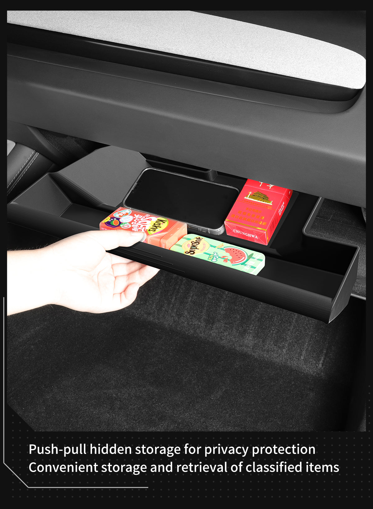 Glove Box Drawer Storage Box For Tesla New Model 3