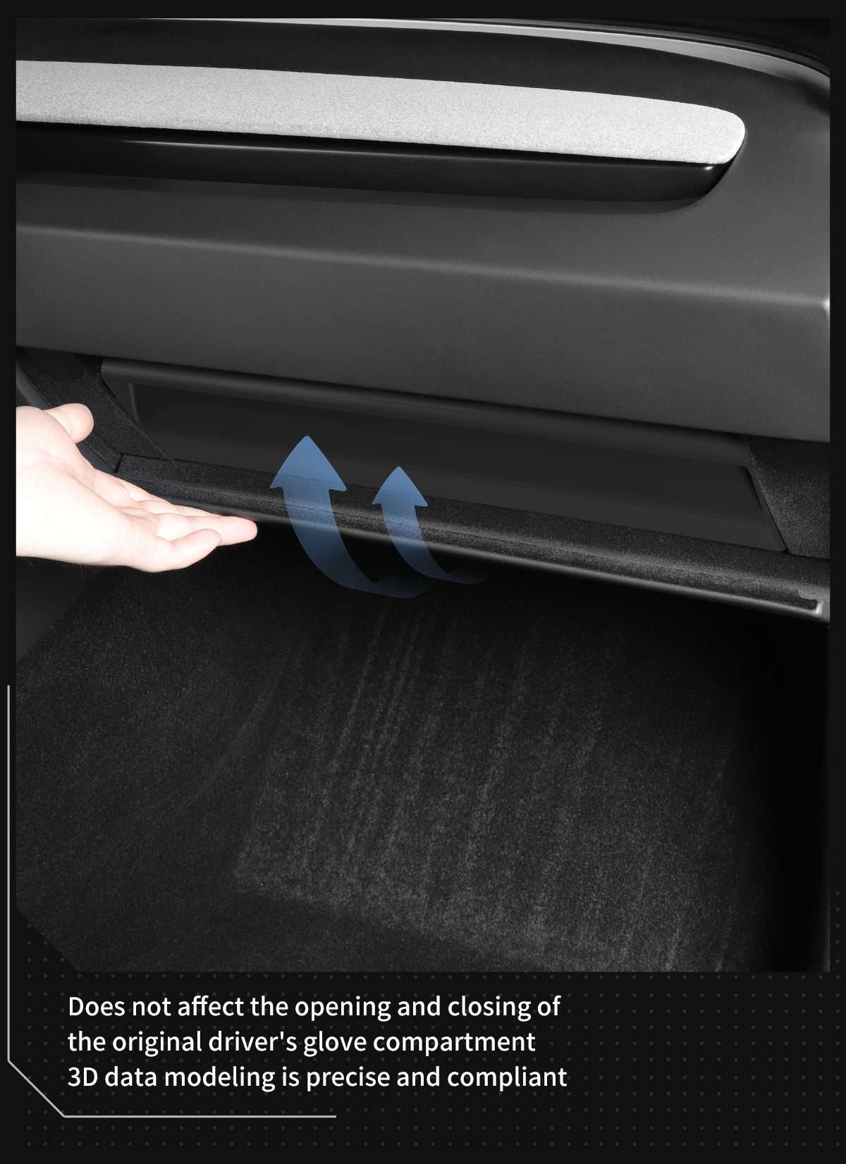 Glove Box Drawer Storage Box For Tesla New Model 3