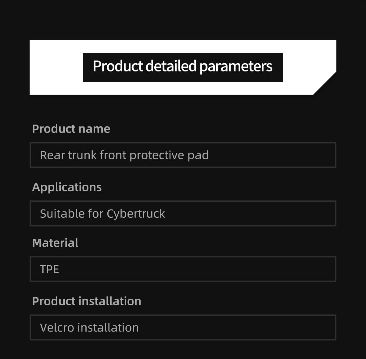 TPE Trunk Front Protective Pad For Tesla Cybertruck