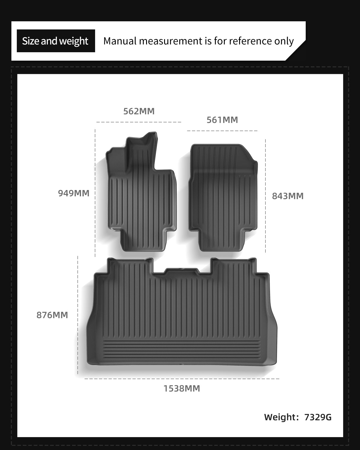 Full TPE Foot Mat and Spare Box Mat For Tesla Cybertruck