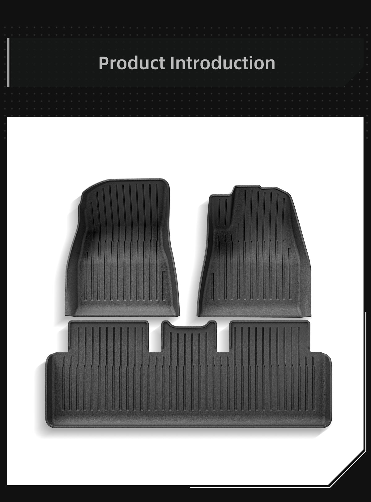 Lnjection Molded TPE Foot Mat Spare Box mat For the new Model 3 Right-Hand Rudder