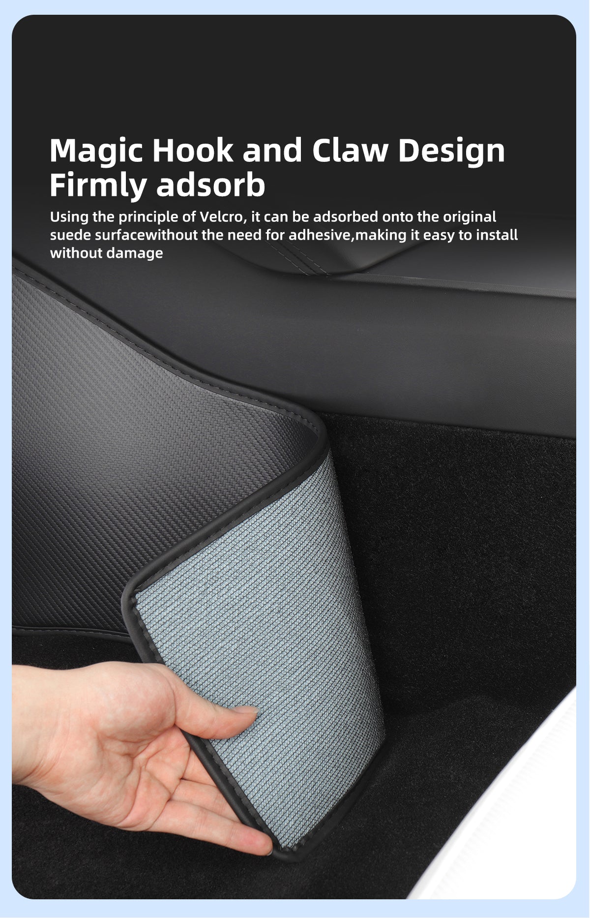 Super Fiber Leather Anti Kick Pads on Both Sides of The Center Console For Tesla New Model 3+