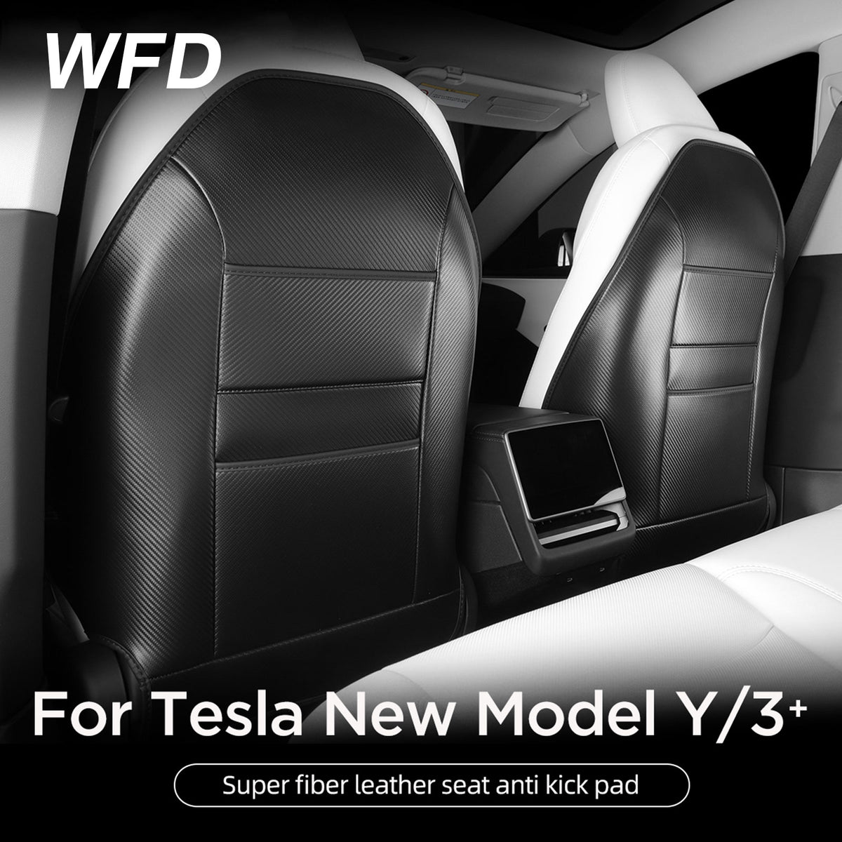 Super Fiber Leather Seat Anti Kick Pad For Tesla New Model Y/3+