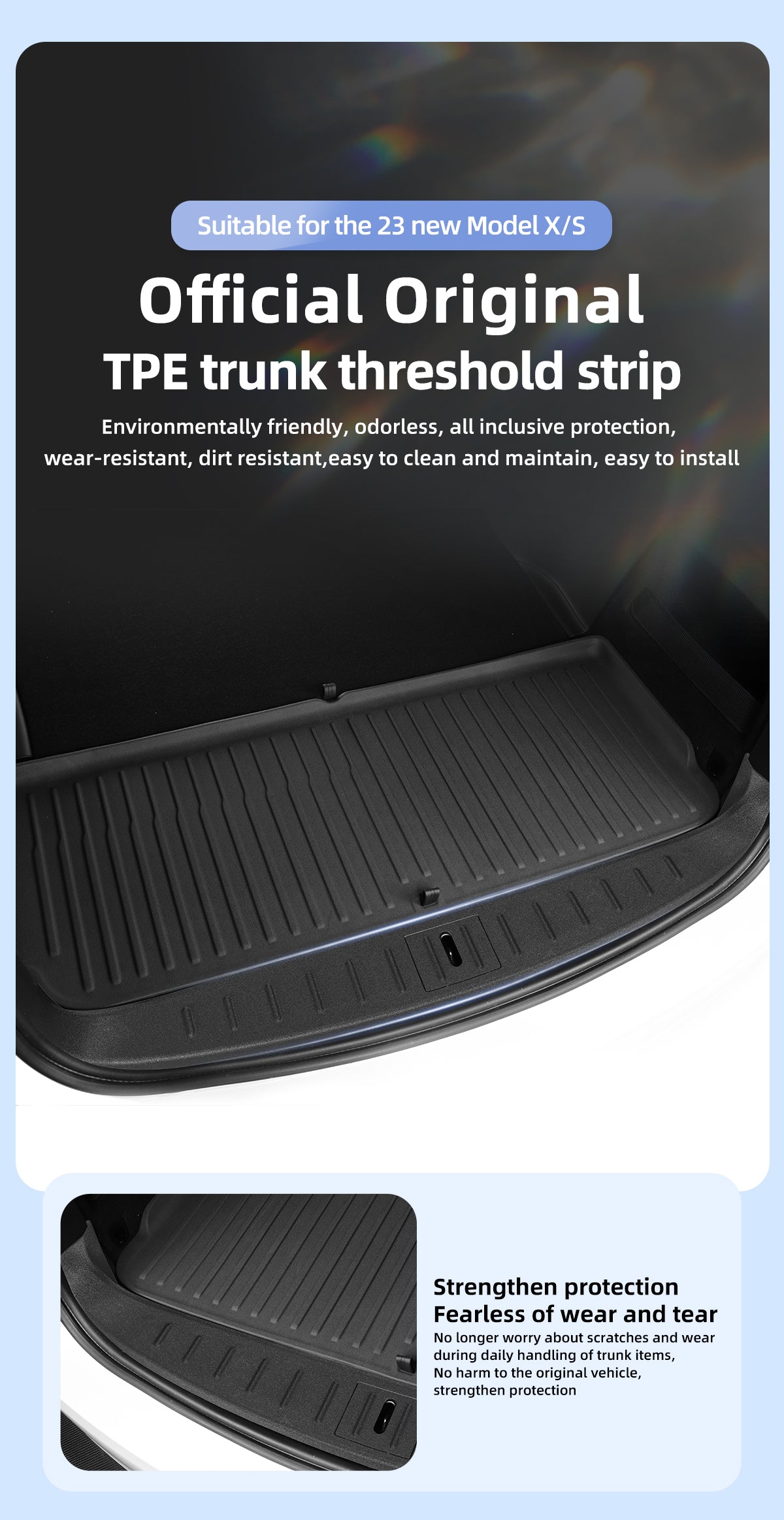 TPE Trunk Threshold Strip For Tesla New Model X/S