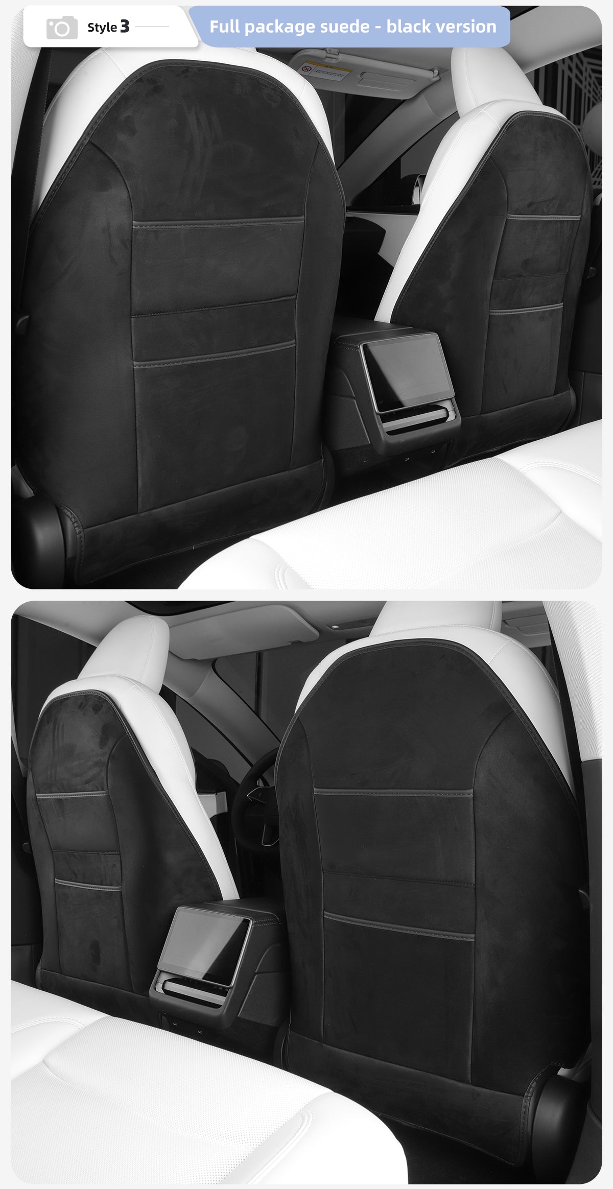 Super Fiber Leather Seat Anti Kick Pad For Tesla New Model Y/3+