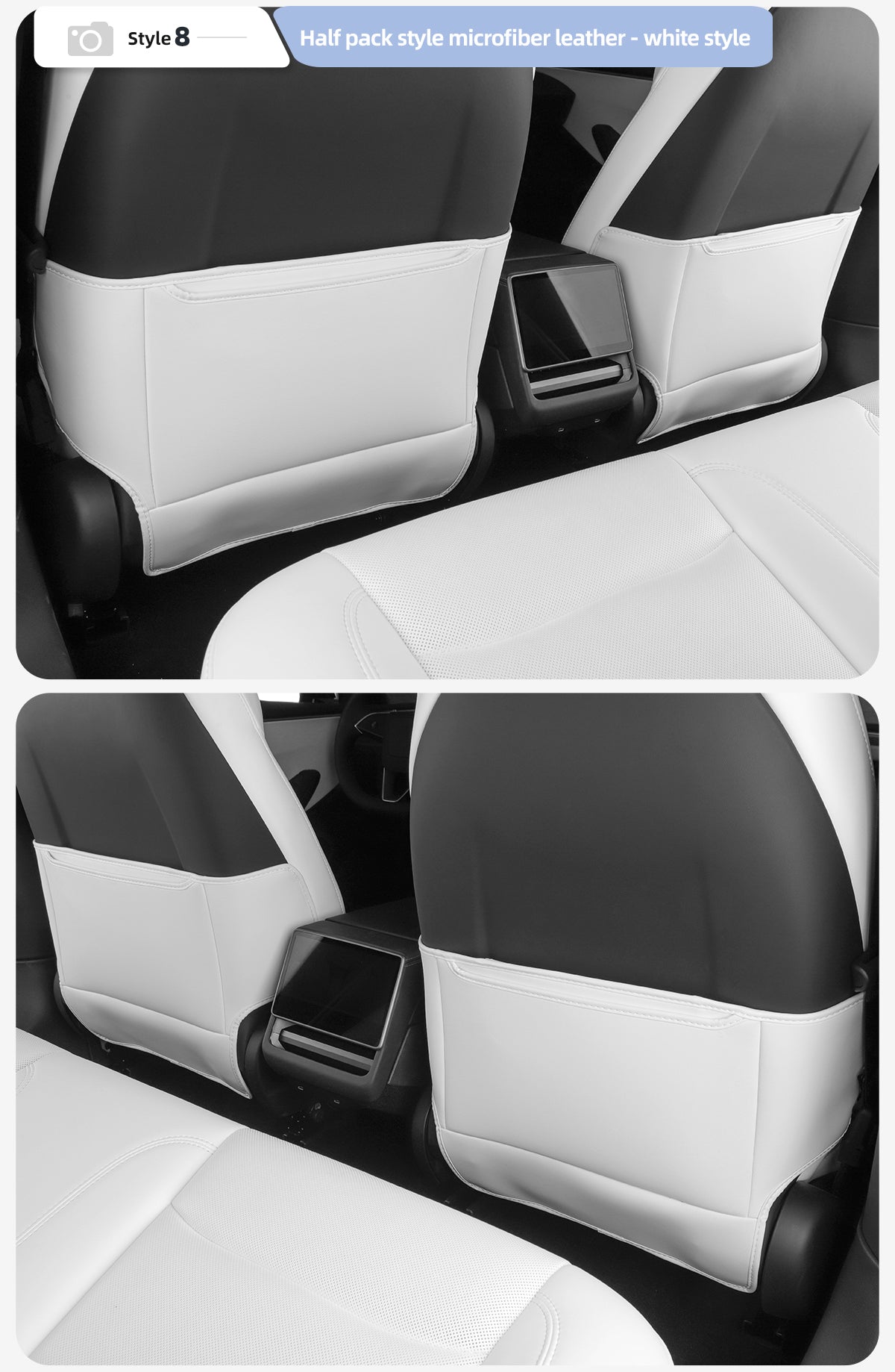 Super Fiber Leather Seat Anti Kick Pad For Tesla New Model Y/3+