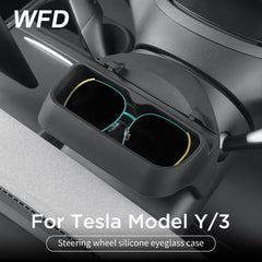 Steering Wheel Silicone Eyeglass Case For Tesla Model Y/3