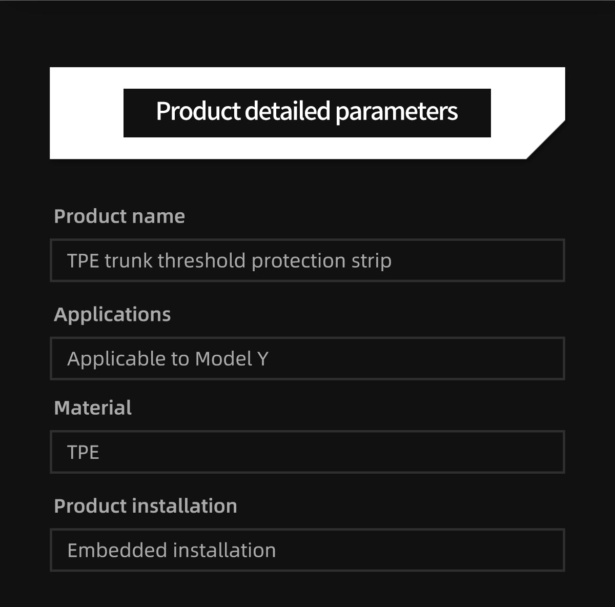 TPE Trunk Threshold Protection Strip For Tesla Model Y