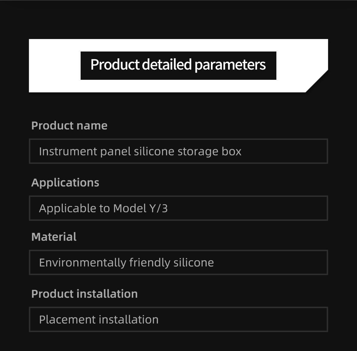 Lnstrument Panel Silicone Storage Box For Tesla Model Y/3