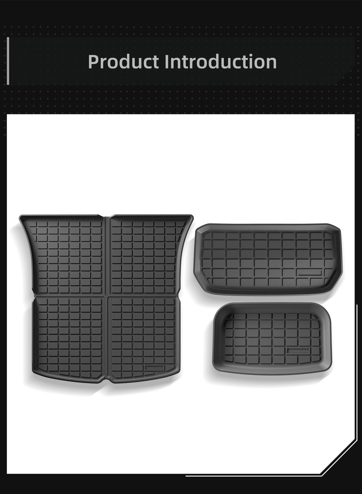 TPE Checkered Front And Rear Trunk Cushions For Tesla ModelY